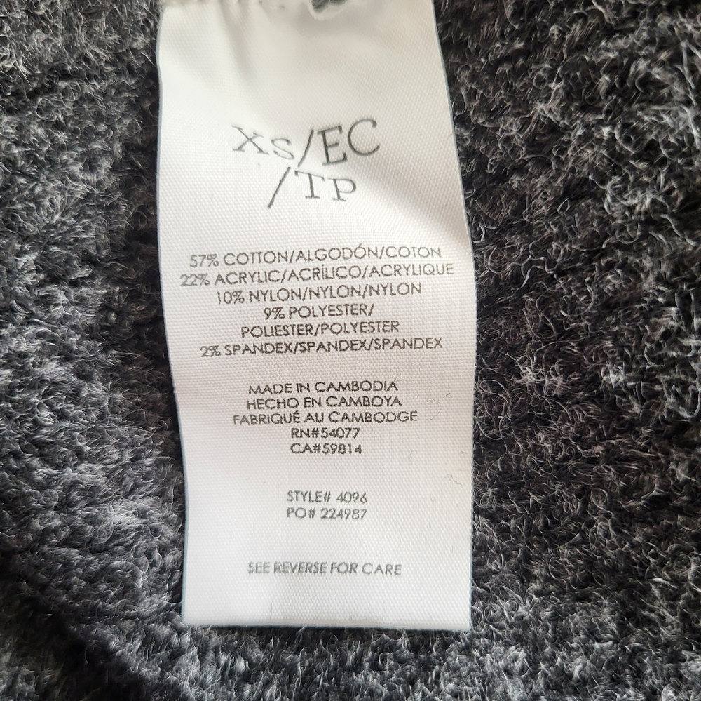 167. CAbi #4096 Gray Long Vowl Neck Sweater - Size XS - Picture 5 of 5